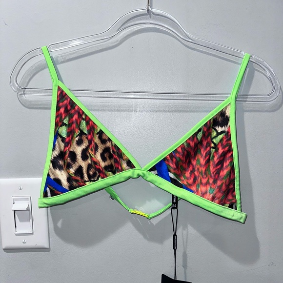 PrettyLittleThing Other - PPT Neon Animal Print Bathing Suit Top